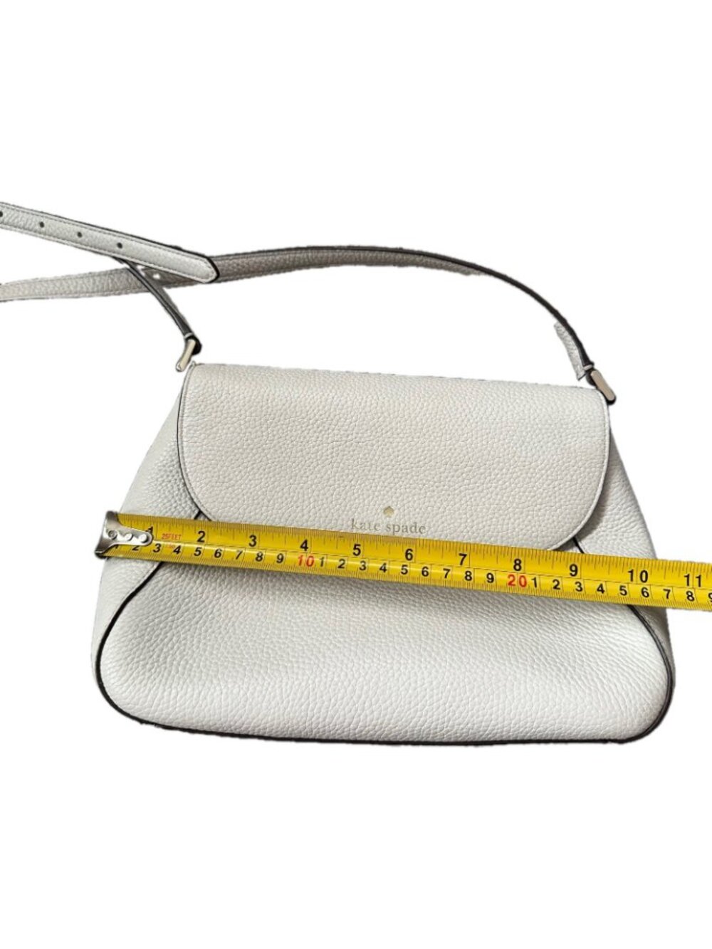 New Kate Spade Monica Flap Crossbody Purse Leather Medium Ivory White - Picture 13 of 13